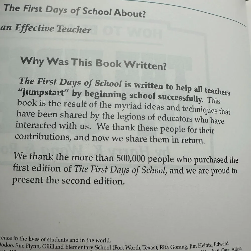 The First Days of School: How to Be an Effective Teacher